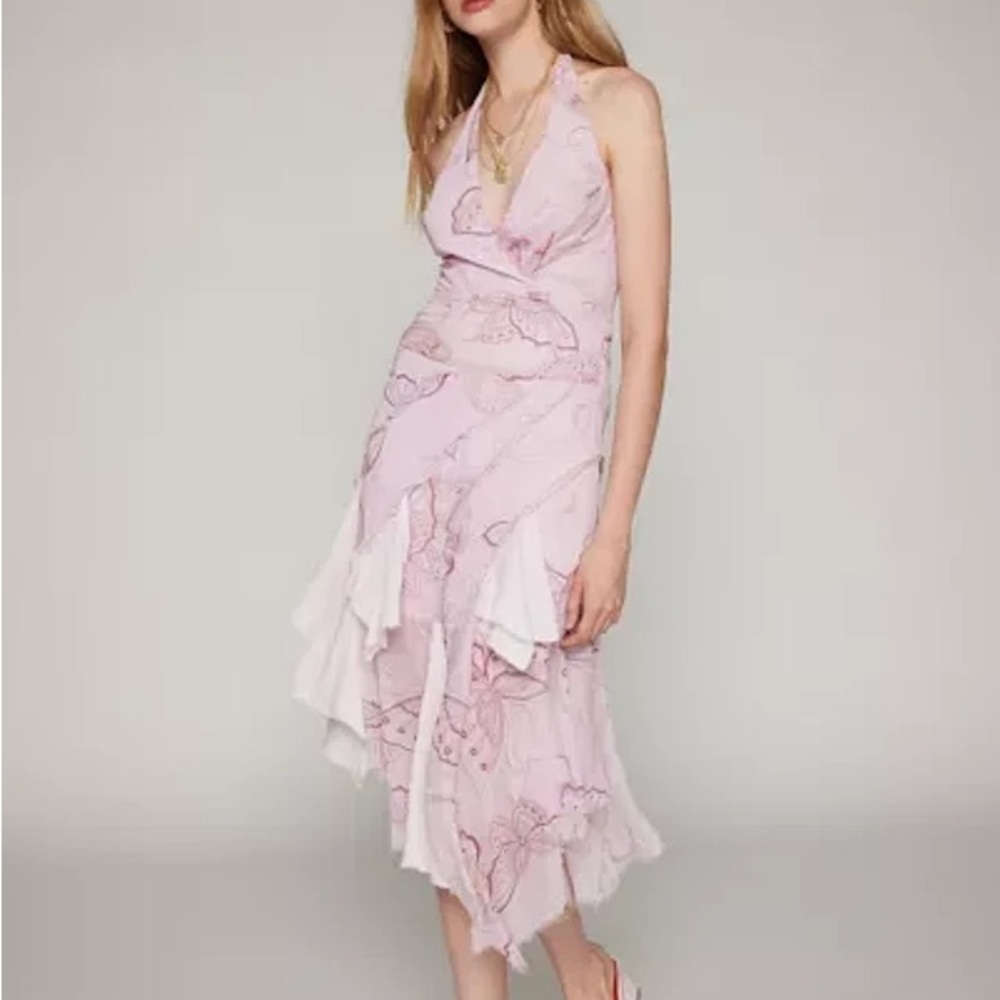 NWT Kimchi Blue Scarlett Hanky Hem Halter dress